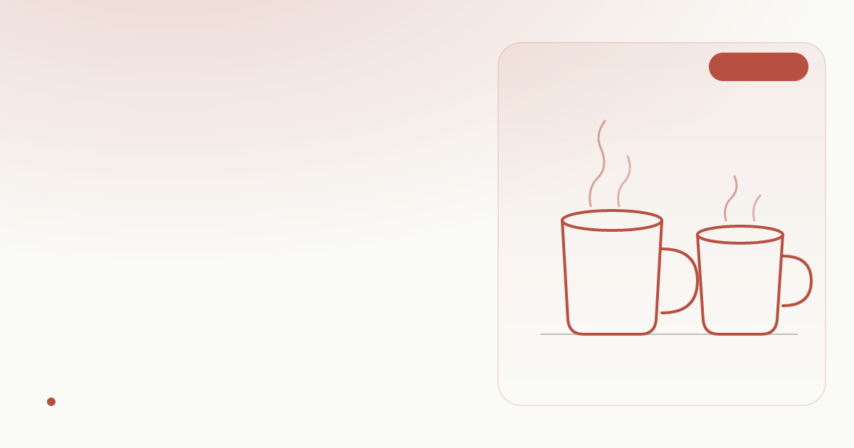 Two ceramic mugs on a warm wooden table — a quiet moment after a hard conversation.