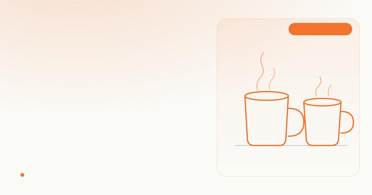 Two mugs on a kitchen counter angled toward each other in soft morning light, a quiet image of two people paying attention at the same time.